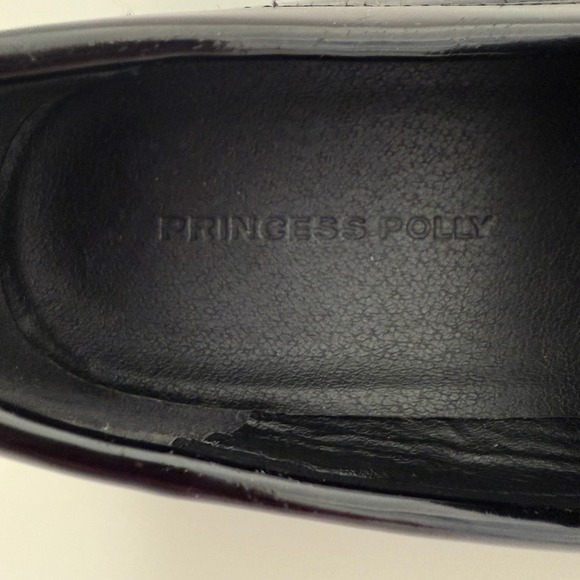 PRINCESS POLLY Black Patent Chunky Platform Loafers Size 7 Riley Loafer - Picture 3 of 9